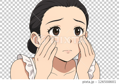 肌荒れに悩む女性 126508601