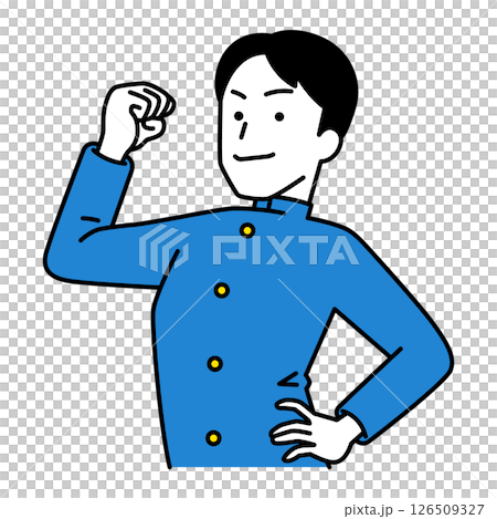 A male student showing off his bicep A male student showing off his bicep 126509327