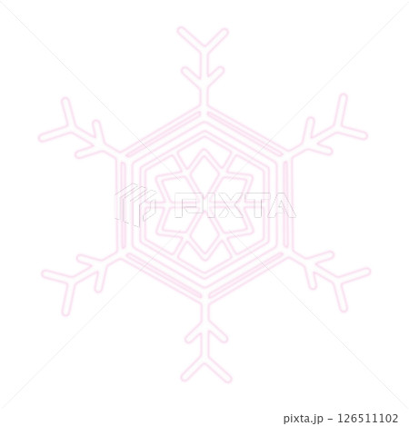 薄いピンク色の花のような雪の結晶 薄いピンク色の花のような雪の結晶 126511102