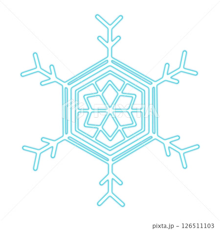 水色の花のような雪の結晶 126511103