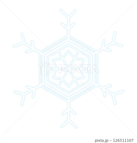 薄い水色の花のような雪の結晶 126511107