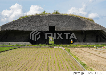 高知県南国市・前浜掩体群（田園風景に突如出現する戦争遺構・飛行機の格納庫） 126511160