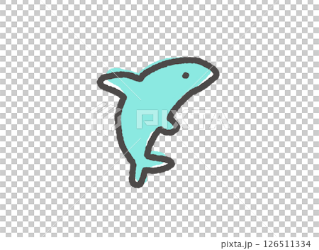 可愛又放鬆的跳躍海豚圖標 126511334