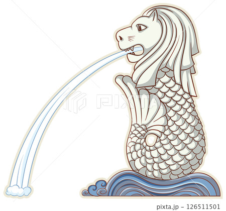 Iconic Merlion Fountain Vector Illustration Iconic Merlion Fountain Vector Illustration 126511501