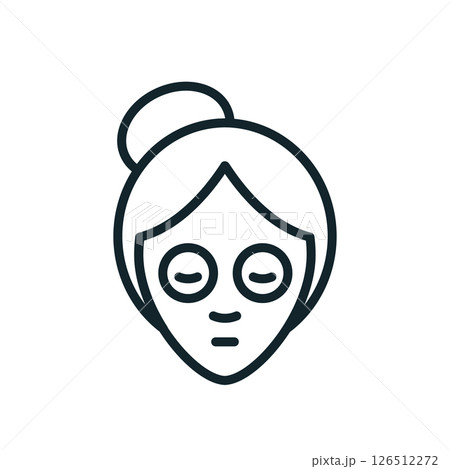 Woman relaxing with eye patches getting spa treatment for skin rejuvenation 126512272