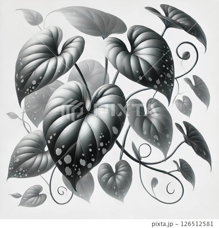 Silver Veins: Monochrome Elegy of the Satin Vine 126512581