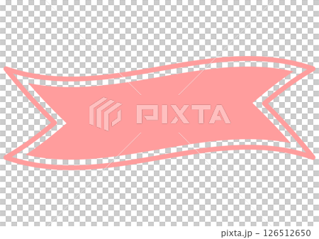 Pink swaying ribbon header frame 126512650