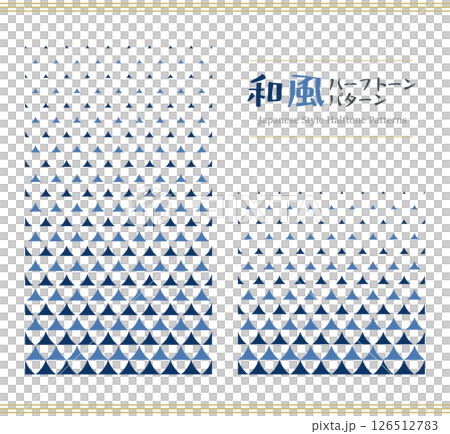 Horizontally seamless Japanese style halftone patterns set Horizontally seamless Japanese style halftone patterns set 126512783