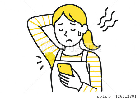 脇汗を気にする女性 脇汗を気にする女性 126512801