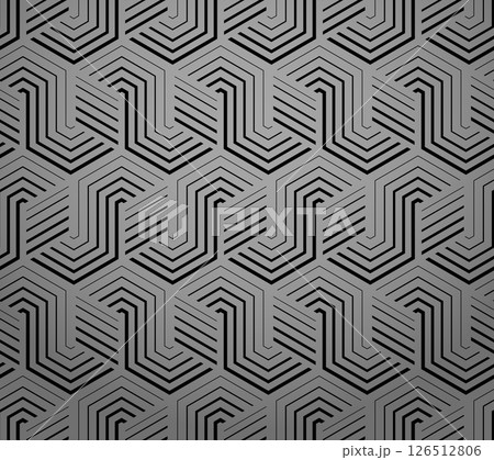 Abstract geometric pattern with stripes, lines. Seamless vector background. Gray and black ornament. Simple lattice graphic design 126512806