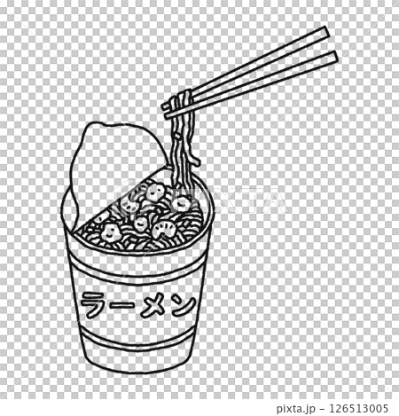 カップラーメン 線画 カップラーメン 線画 126513005