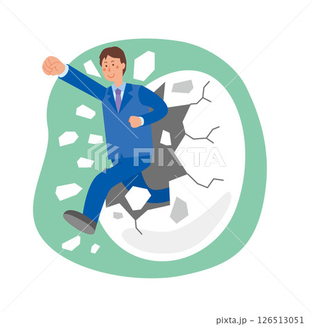 自分のカラを破る男性 自分のカラを破る男性 126513051