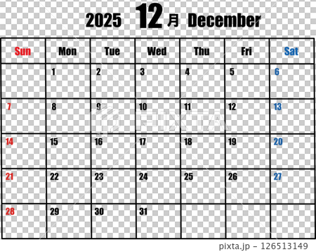 簡易行事曆（十二月） 126513149