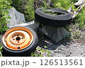 放置されたパンクタイヤ 126513561