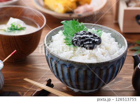 炊きたてご飯と海苔の佃煮 和朝食イメージ 炊きたてご飯と海苔の佃煮 和朝食イメージ 126513755