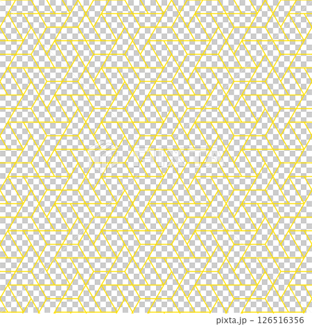 無縫幾何網格圖案，六邊形和三角形的組合，背景材料，色板相容，黃線 126516356