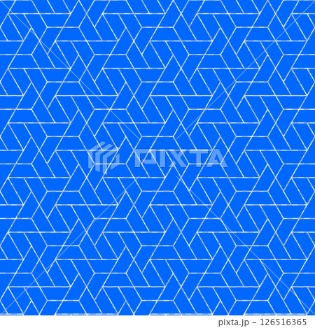 シームレスな幾何学模様のグリッド 六角形と三角形の組み合わせ 背景素材 スウォッチ対応 青 シームレスな幾何学模様のグリッド 六角形と三角形の組み合わせ 背景素材 スウォッチ対応 青 126516365