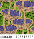 バスケットに入ったブルーベリーのシームレスパターン 126516827