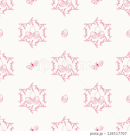 Seamless pattern with easter eggs and butterfly Seamless pattern with easter eggs and butterfly 126517707