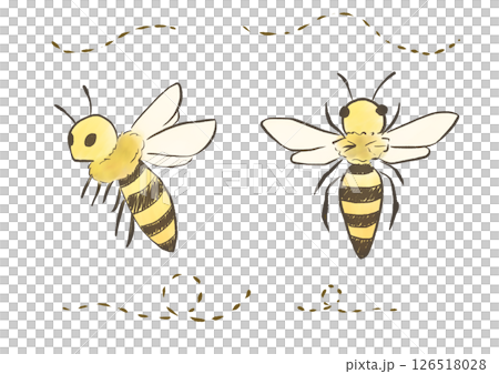 Illustration of a bee flying 126518028