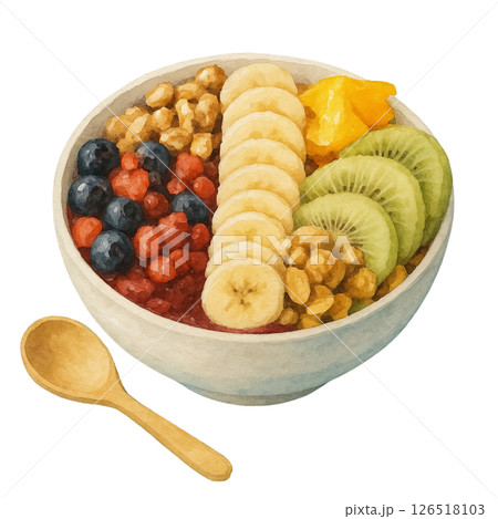 水彩で描くヘルシーアサイーボウル 水彩で描くヘルシーアサイーボウル 126518103