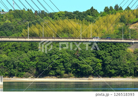 大芝島と本州を結ぶ大芝大橋 大芝島と本州を結ぶ大芝大橋 126518393