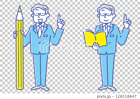 Illustration set of a school teacher pointing 126518647