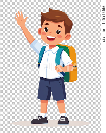 Elementary school boy raising his hand Elementary school boy raising his hand 126518666