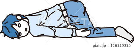 気絶_倒れる_やる気がない男性 気絶_倒れる_やる気がない男性 126519350