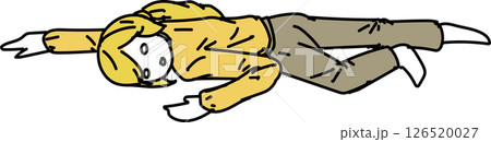 気絶してる女性_イエロー 126520027