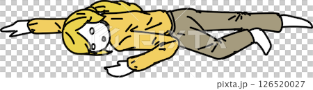 気絶してる女性_イエロー 126520027