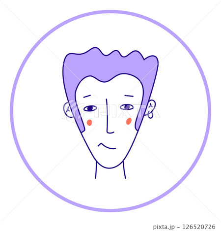 Hand drawn doodle face. Simple men avatar portrait for social media, apps, icons, website 126520726
