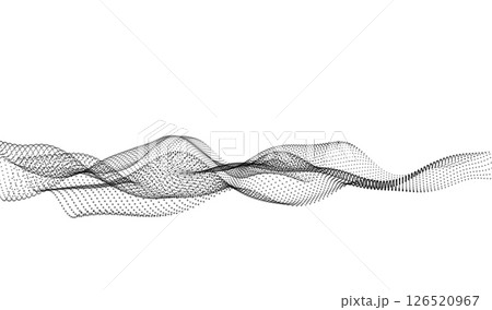 AI technology abstract white background with vector waves of flowing black particles, curvy lines of dots in motion, technology and science theme AI technology abstract white background with vector waves of flowing black particles, curvy lines of dots in motion, technology and science theme 126520967