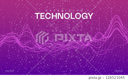 Ai pink tech abstract background with wavy lines, digital particles and cyber tech vibes, ideal for web banners and hi-tech concepts. Ai pink tech abstract background with wavy lines, digital particles and cyber tech vibes, ideal for web banners and hi-tech concepts. 126521045