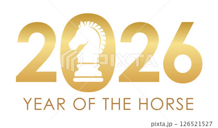 年賀素材2026年 午年のロゴ 年賀素材2026年 午年のロゴ 126521527