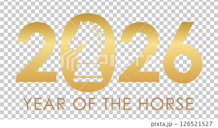 年賀素材2026年 午年のロゴ 年賀素材2026年 午年のロゴ 126521527