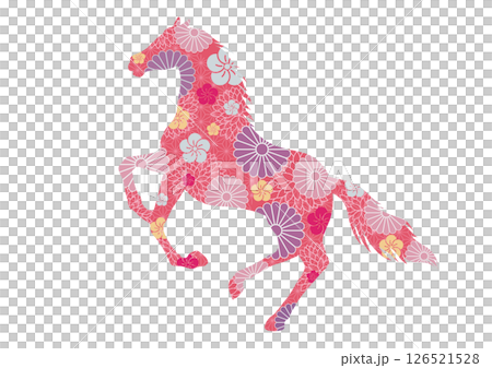 新年材料：馬年向量日本圖案符號 126521528