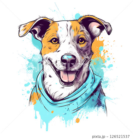 クールな犬の水彩イラスト 126521537
