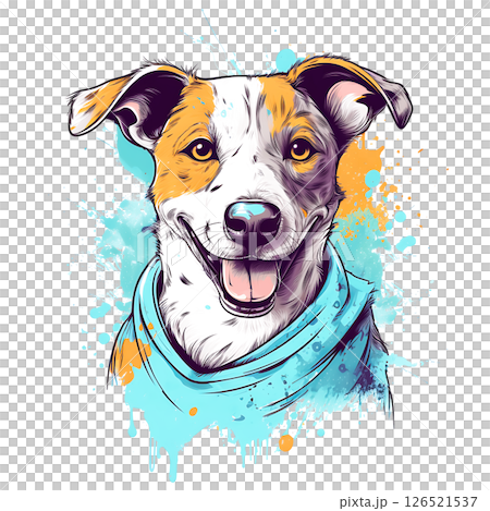クールな犬の水彩イラスト 126521537