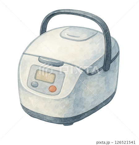 炊飯器の水彩イラスト・キッチン家電をやさしいタッチで描いた生活感のある素材 126521541