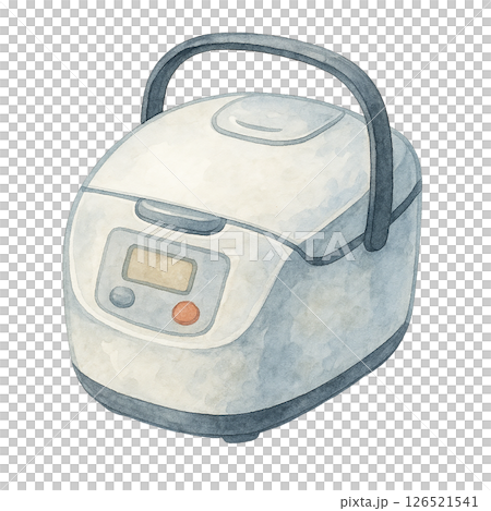 炊飯器の水彩イラスト・キッチン家電をやさしいタッチで描いた生活感のある素材 126521541