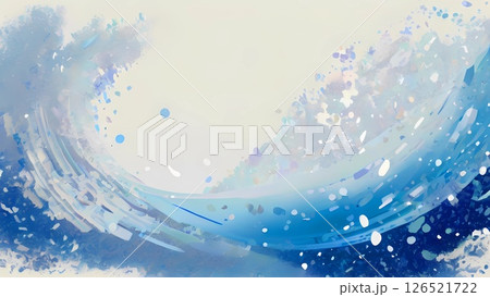 キラキラ青い波のイメージ背景画像テクスチャ 126521722