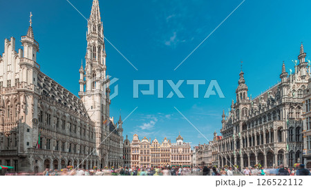 The Grand-Place timelapse hyperlapse in Brussels, Belgium. 126522112