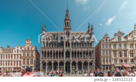 Timelapse hyperlapse of Maison du Roi facade at Grand Place, Brussels, Belgium Timelapse hyperlapse of Maison du Roi facade at Grand Place, Brussels, Belgium 126522113