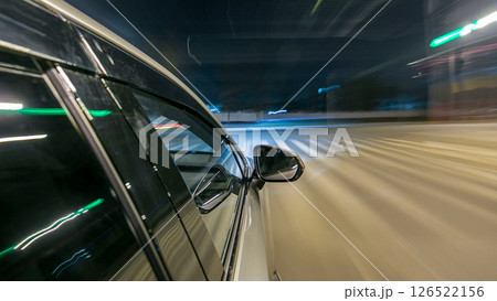 Timelapse driving at high speed through the streets drivelapse 126522156