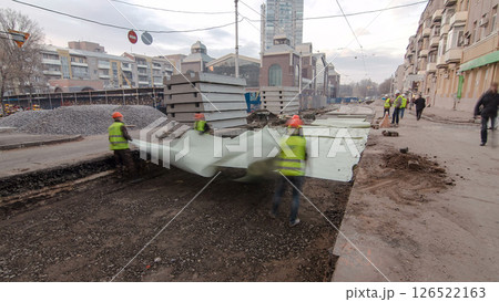 Work bulldozer on the construction of a road timelapse Work bulldozer on the construction of a road timelapse 126522163