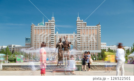 The sculpture My Happiness at the entrance to the alley of love timelapse hyperlapse. Astana, Kazakhstan The sculpture My Happiness at the entrance to the alley of love timelapse hyperlapse. Astana, Kazakhstan 126522501