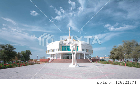 Palace of marriage in Aktau timelapse hyperlapse. Kazakhstan. Palace of marriage in Aktau timelapse hyperlapse. Kazakhstan. 126522571