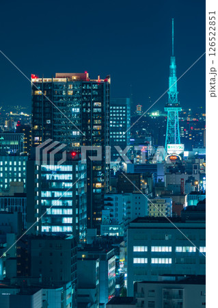 名古屋夜景　名古屋駅前から栄方面 126522851