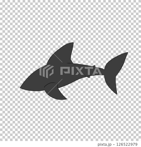 シンプル　サメ　鮫　影絵　シルエット　影 126522979